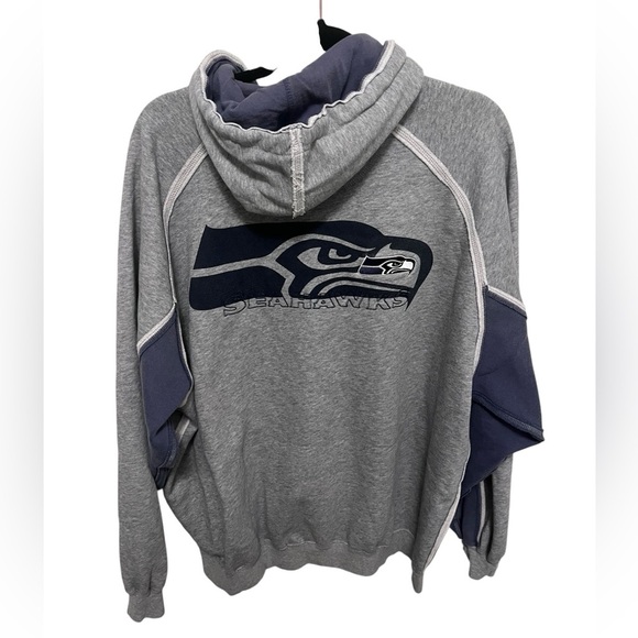 Seattle Seahawks Embroidered Hoodie with Exposed Seams. EUC - Picture 3 of 7